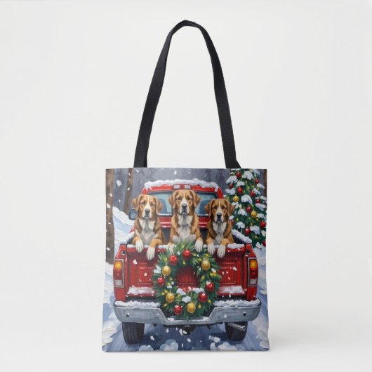 Greater Swiss Mountain Dog Christmas Red Truck Tote Bag (Voorkant)