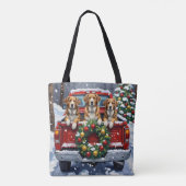 Greater Swiss Mountain Dog Christmas Red Truck Tote Bag (Achterkant)