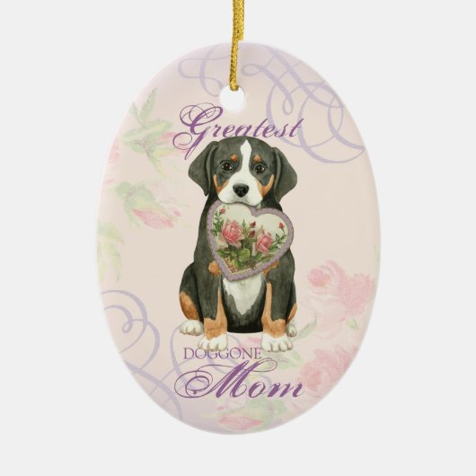 Greater Swiss Mountain Dog Heart Mam Ceramic Ornam Keramisch Ornament (Voorkant)