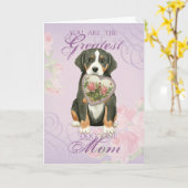 Greater Swiss Mountain Dog Heart Mam Kaart (Gele Bloem)