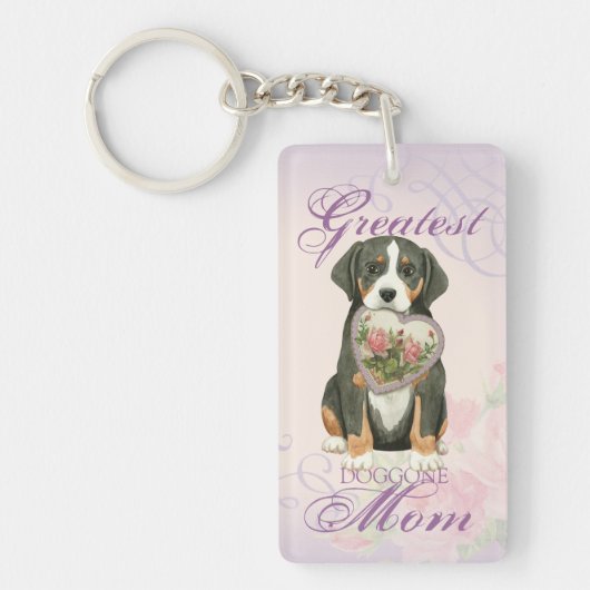 Greater Swiss Mountain Dog Heart Mam Sleutelhanger (Voorkant)