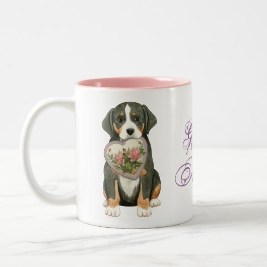 Greater Swiss Mountain Dog Heart Mam Tweekleurige Koffiemok (Links)