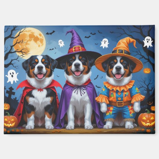 Greater Swiss Mountain Dog Pumpkin Halloween Grapp Magneet (Voorkant)