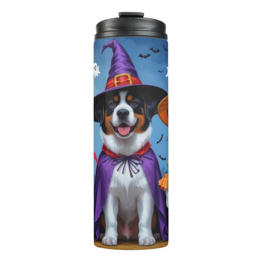 Greater Swiss Mountain Dog Pumpkin Halloween Grapp Thermosbeker (Voorkant)