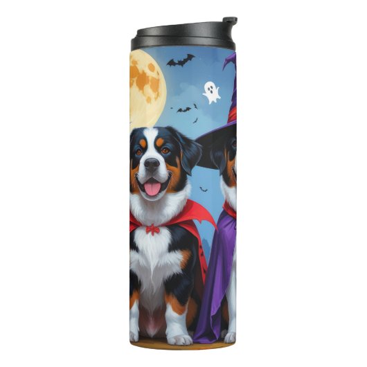 Greater Swiss Mountain Dog Pumpkin Halloween Grapp Thermosbeker (Gedraaid links)