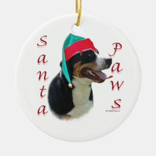 Greater Swiss Mountain Dog Santa Paws Keramisch Ornament