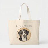 Greater Swiss Mountain Dog Schilderen Originele Ku Grote Tote Bag (Voorkant)