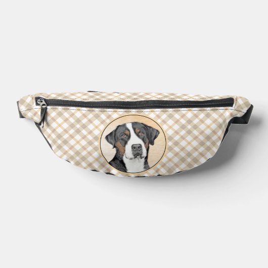 Greater Swiss Mountain Dog Schilderen Originele Ku Heuptasje (Liggend)