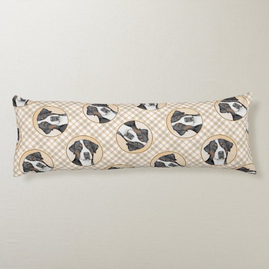 Greater Swiss Mountain Dog Schilderen Originele Ku Lichaamskussen (Achterkant)