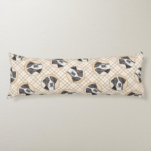 Greater Swiss Mountain Dog Schilderen Originele Ku Lichaamskussen (Voorkant)