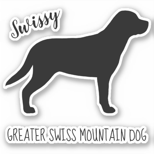 Greater Swiss Mountain Dog Silhouette Sticker (Voorkant)