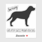 Greater Swiss Mountain Dog Silhouette Sticker (Vel)