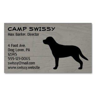 Greater Swiss Mountain Dog Silhouette Swissy Dog Visitekaartje Magneet