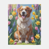 Greater Swiss Mountain Dog Spring Bloemen Schilder Fleece Deken (Voorkant)