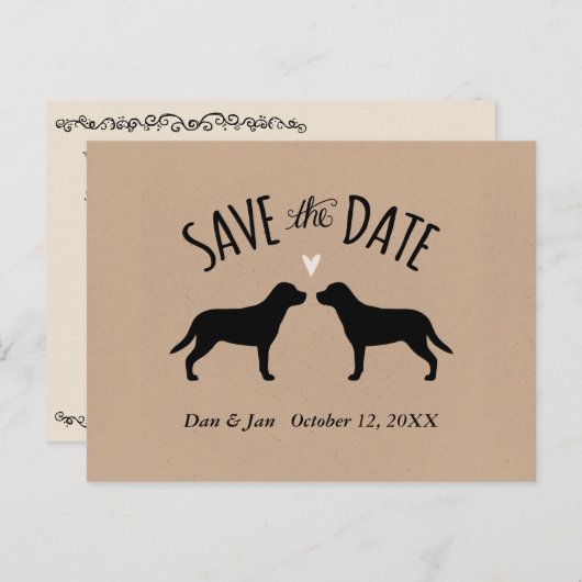 Greater Swiss Mountain Dogs Bruiloft Save the Date Aankondigingskaart (Voorkant / Achterkant)