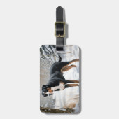 Greater Swiss Mountain Laat het sneeuwen Kerstmis Bagagelabel (Voorkant verticaal)