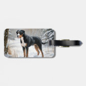 Greater Swiss Mountain Laat het sneeuwen Kerstmis Bagagelabel (Achterkant horizontaal)