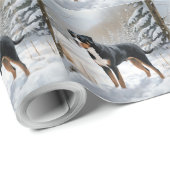 Greater Swiss Mountain Laat het sneeuwen Kerstmis Cadeaupapier (Rol Hoek)