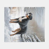 Greater Swiss Mountain Laat het sneeuwen Kerstmis Fleece Deken (Voorkant (Horizontaal))