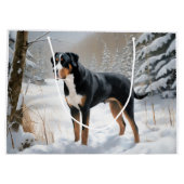 Greater Swiss Mountain Laat het sneeuwen Kerstmis Groot Cadeauzakje (Achterkant)