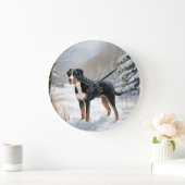 Greater Swiss Mountain Laat het sneeuwen Kerstmis Grote Klok (Huis)