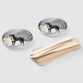 Greater Swiss Mountain Laat het sneeuwen Kerstmis Handwaaier (Niet-gemonteerd)