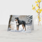 Greater Swiss Mountain Laat het sneeuwen Kerstmis Kaart (Gele Bloem)