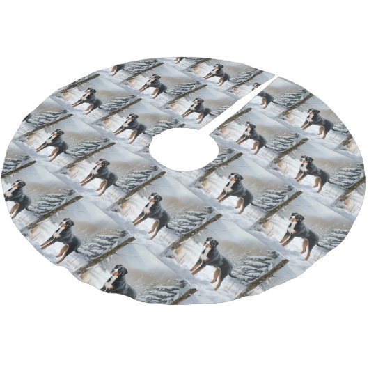 Greater Swiss Mountain Laat het sneeuwen Kerstmis Kerstboom Rok (Gekanteld)