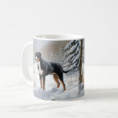 Greater Swiss Mountain Laat het sneeuwen Kerstmis Koffiemok (Voorkant links)