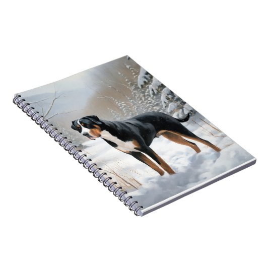 Greater Swiss Mountain Laat het sneeuwen Kerstmis Notitieboek (Rechterzijde)