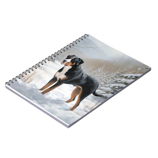 Greater Swiss Mountain Laat het sneeuwen Kerstmis Notitieboek (Linkerzijde)