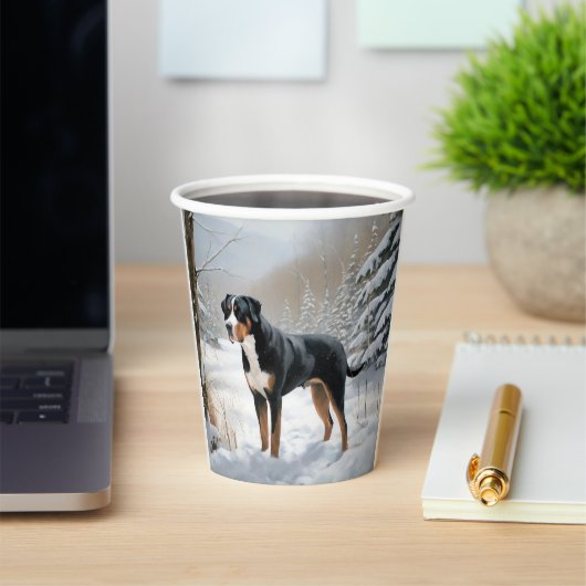 Greater Swiss Mountain Laat het sneeuwen Kerstmis Papieren Bekers (Insitu)