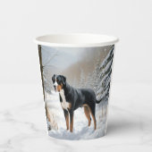 Greater Swiss Mountain Laat het sneeuwen Kerstmis Papieren Bekers (Achterkant)