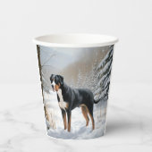 Greater Swiss Mountain Laat het sneeuwen Kerstmis Papieren Bekers (Voorkant)