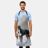 Greater Swiss Mountain Laat het sneeuwen Kerstmis Schort (Gedragen)