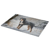 Greater Swiss Mountain Laat het sneeuwen Kerstmis Snijplank (Hoek)