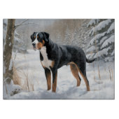 Greater Swiss Mountain Laat het sneeuwen Kerstmis Snijplank (Voorkant)