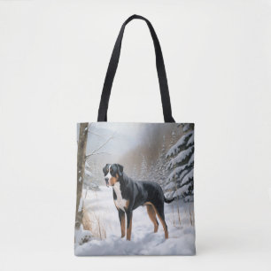 Greater Swiss Mountain Laat het sneeuwen Kerstmis Tote Bag