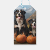 Greater Swiss Mountain Pup herfst Delight pompoen Cadeaulabel (Achterkant)
