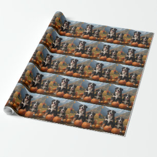 Greater Swiss Mountain Pup herfst Delight pompoen Cadeaupapier