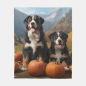 Greater Swiss Mountain Pup herfst Delight pompoen Fleece Deken (Voorkant)