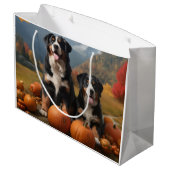 Greater Swiss Mountain Pup herfst Delight pompoen Groot Cadeauzakje (Achterkant Gekanteld)