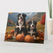 Greater Swiss Mountain Pup herfst Delight pompoen Kaart (Voorkant)