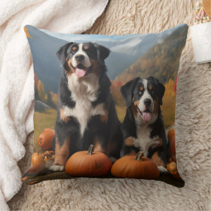 Greater Swiss Mountain Pup herfst Delight pompoen Kussen