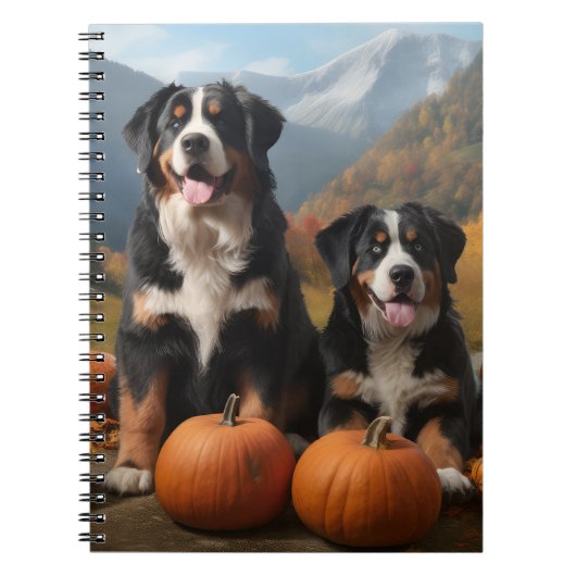 Greater Swiss Mountain Pup herfst Delight pompoen Notitieboek (Voorkant)