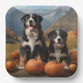 Greater Swiss Mountain Pup herfst Delight pompoen Papieren Bordje (Voorkant)