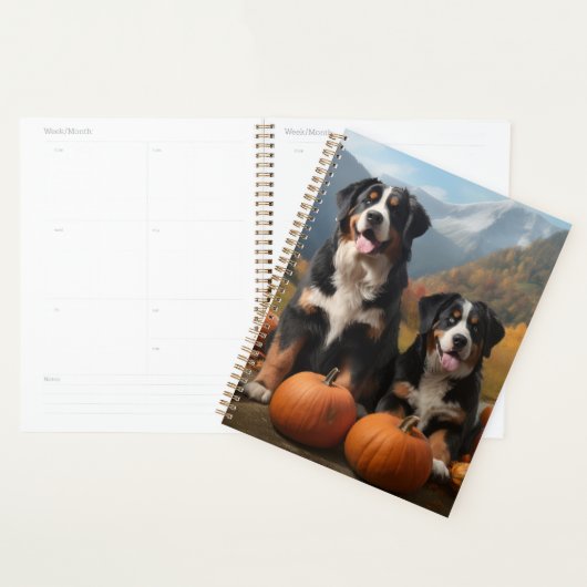 Greater Swiss Mountain Pup herfst Delight pompoen Planner (Display)