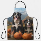 Greater Swiss Mountain Pup herfst Delight pompoen Schort (Voorkant)