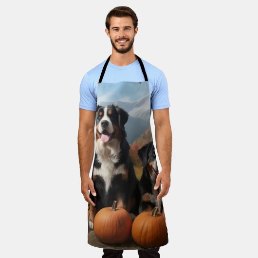 Greater Swiss Mountain Pup herfst Delight pompoen Schort (Gedragen)