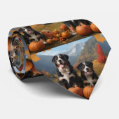 Greater Swiss Mountain Pup herfst Delight pompoen Stropdas (Opgerold)